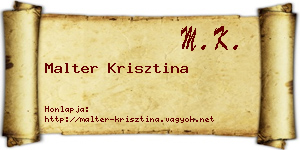 Malter Krisztina névjegykártya
